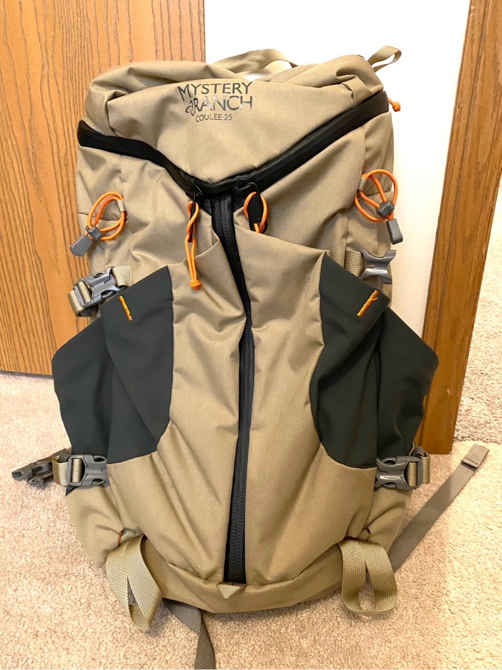 MYSTERY RANCH Tan and Gray women Backpack with Orange Accents - Picture 2 of 4